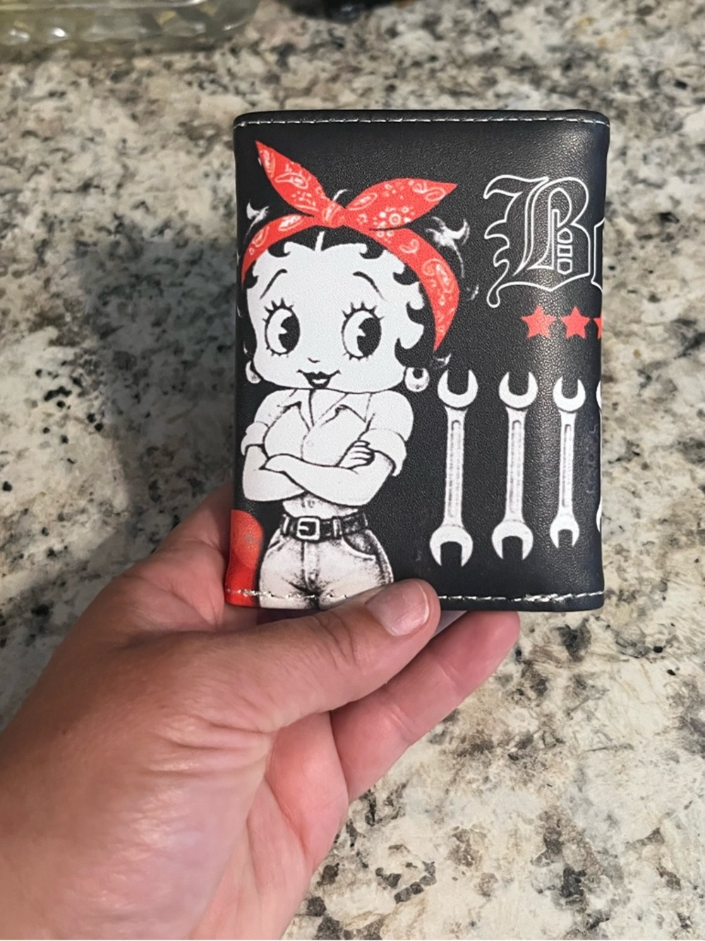 Betty Boop Black Wallet “Betty's Barrio Garage"